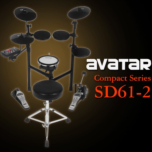 AVATARAVATARHXW 아바타 컴팩트 시리즈 전자드럼 (SD61-2)  HXW Avatar Compact Series 메쉬 스네어 심벌초크  5기통 전자드럼  드럼셋 퍼커션센터  